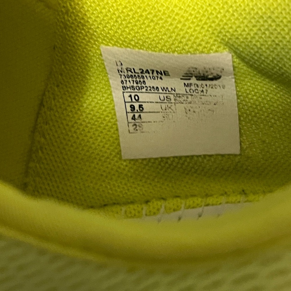 New Balance 247 Men Neon Yellow Lace-Up Sneakers - Picture 2 of 10